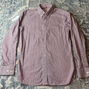 Muji Red Casual Button Down Shirt Lightweight Cotton